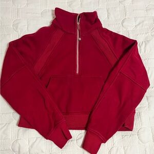 Lululemon Scuba Oversized Funnel Neck 1/2 Half Zip Dark Red L/XL